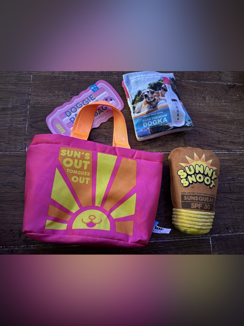 Bark Box summer Doggie Beach Bag 3 toys in 1 NEW